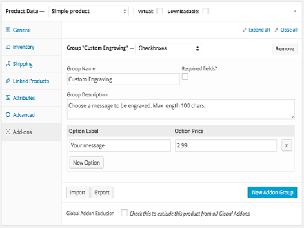 Plugin WooCommerce Product Add-Ons Plugin WooCommerce Product Add-Ons – Abbildung 1