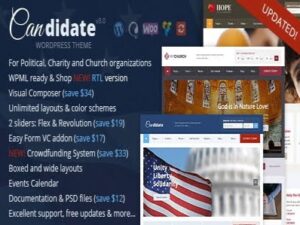 Theme Candidate Political Nonprofit Church Wordpress Theme