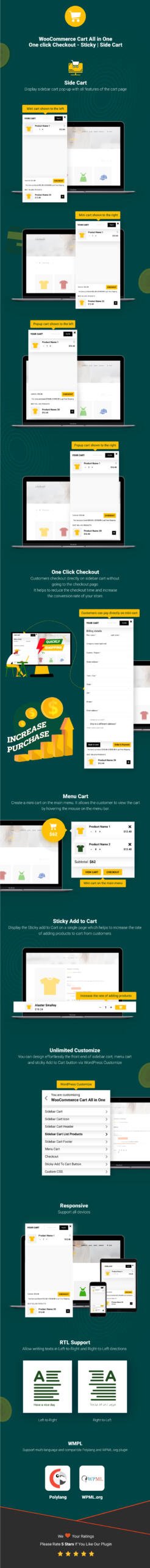 Plugin WooCommerce Cart All in One - One click Checkout - Sticky & Side Cart Plugin WooCommerce Cart All in One - One click Checkout - Sticky & Side Cart – Abbildung 1