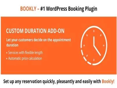 Plugin Bookly Custom Duration Add-on Plugin Bookly Custom Duration Add-on