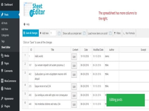 Plugin WP Sheet Editor Premium