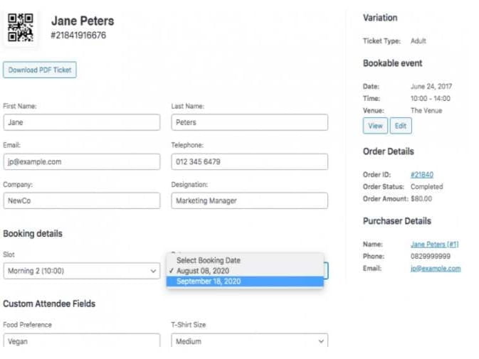 Plugin FooEvents Bookings Plugin FooEvents Bookings