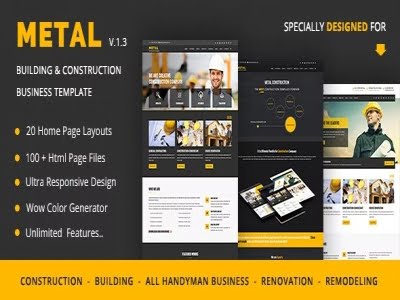 Theme Metal Mobile Friendly Building & Construction Business Template Theme Metal Mobile Friendly Building & Construction Business Template