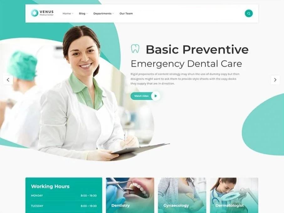Theme Venus Modern Theme For Medicine and Clinics Websites Theme Venus Modern Theme For Medicine and Clinics Websites