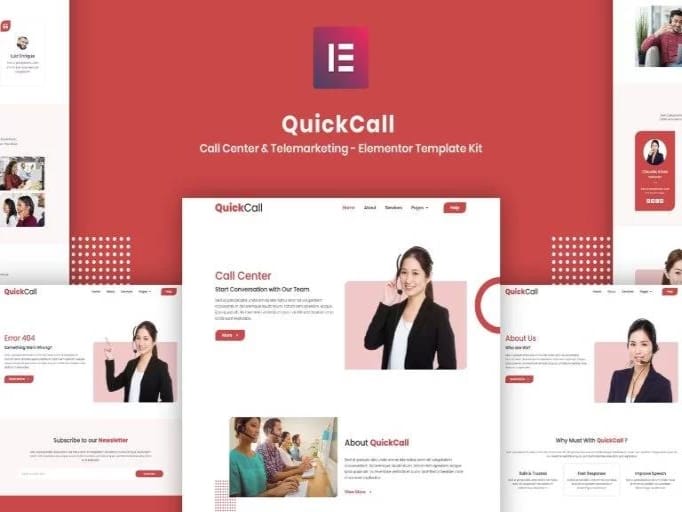 Theme Quick Call - Call Center Elementor Template Kit Theme Quick Call - Call Center Elementor Template Kit