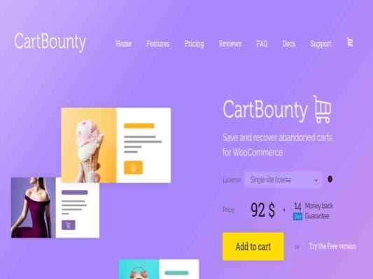 Plugin CartBounty Pro Save and Recover Abandoned Carts for WooCommerce Plugin CartBounty Pro Save and Recover Abandoned Carts for WooCommerce