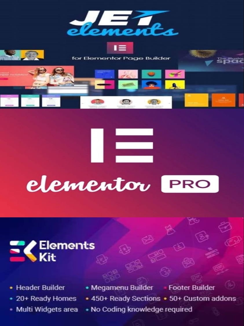 PAKET Elementor Pro + ElementsKit + Jet Elements
