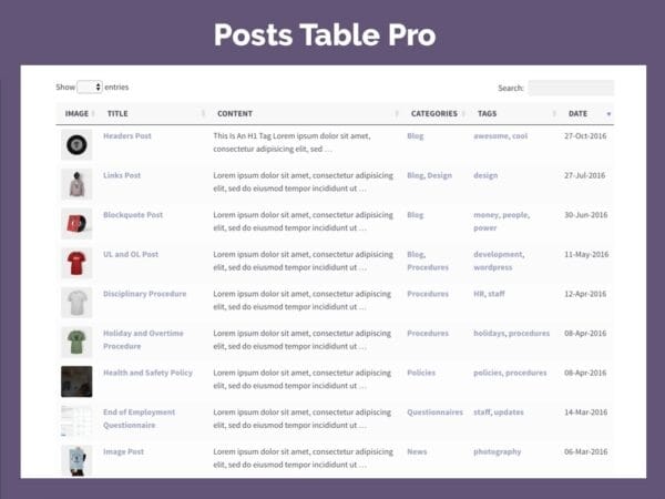 Plugin Posts Table Pro Plugin Posts Table Pro