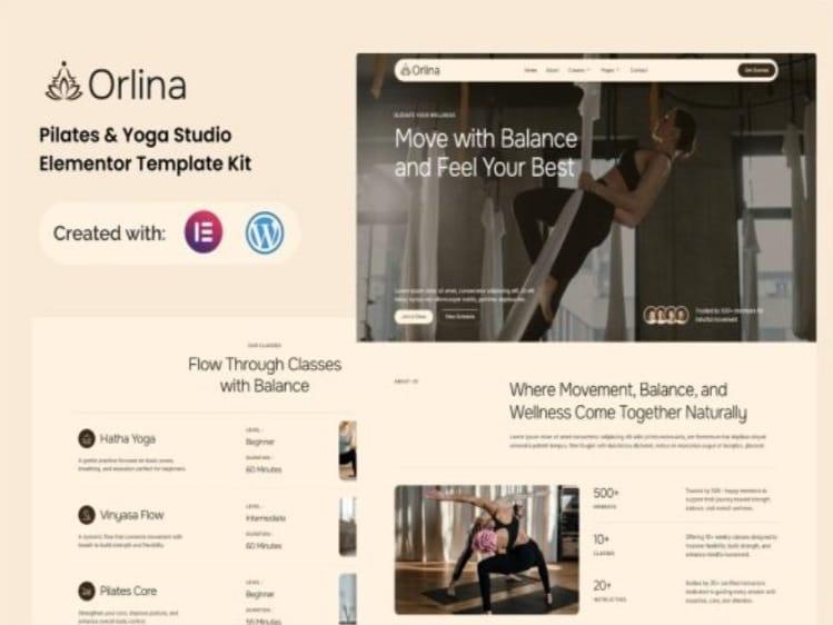 Theme Orlina – Pilates & Yoga Studio Elementor Template Kit Theme Orlina – Pilates & Yoga Studio Elementor Template Kit